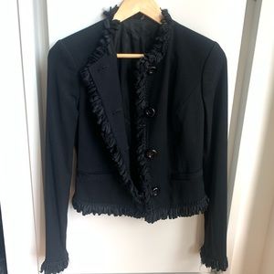 Chanelesque Fitted Lady Jacket w/Loop Trim Detail